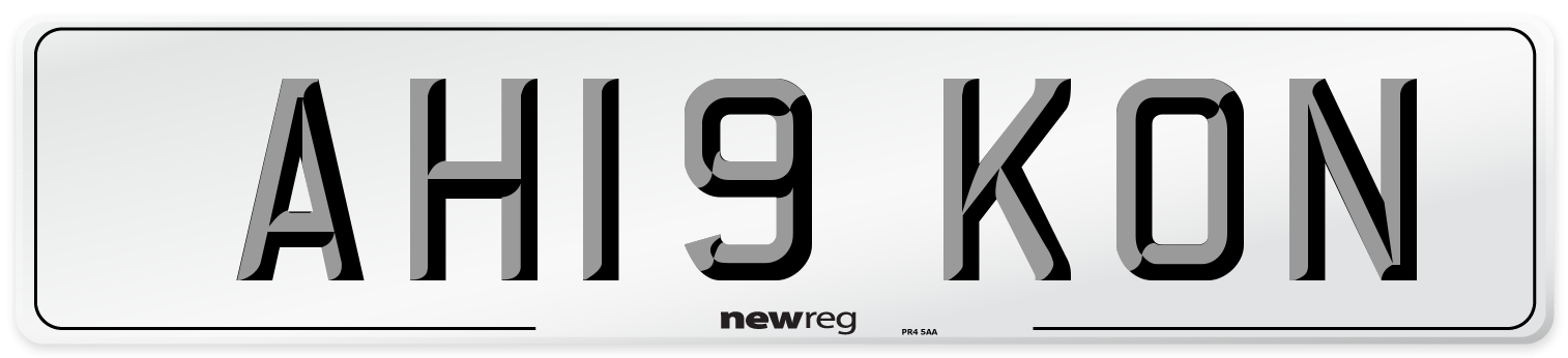 AH19 KON Number Plate from New Reg